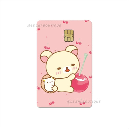 Japan Anime Cute Cartoon Bear Credit Debit Card Sticker Kawaii Bus Pass Diy Waterproof Small Chip Film Sticker Decoration