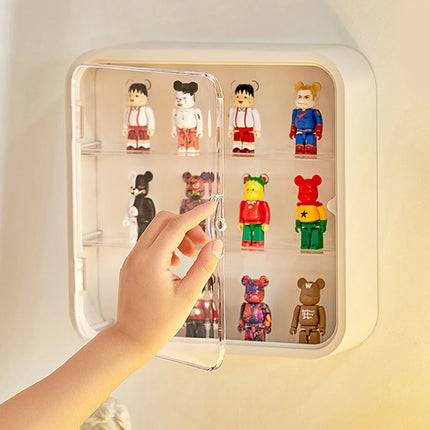 3-layer blind box storage display rack, transparent wall mounted cabinet, handmade doll frame, plush toy, Bubble Mart display bo