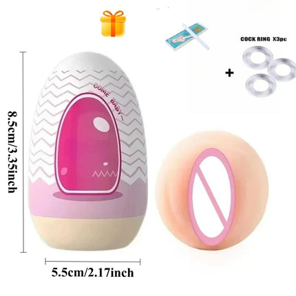 Masturbator Cup Real Egg Portable Stimulating Penis Massager Trainer Pocket Pussy Blowjob Adult Sex Toy Vaginal Anal for Male 18