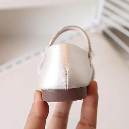 Girls' Princess Shoes, Sweet Bow Sequins, Fashionable Single Shoes, Children's Soft Soled Anti Slip Temperament Dress Shoes