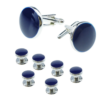 8PCS Classic Sea Shell Copper Mens Cuff Link Sleeve Studs Set Luxury French Style Cufflinks Party Wedding Suit Shirt Accessories