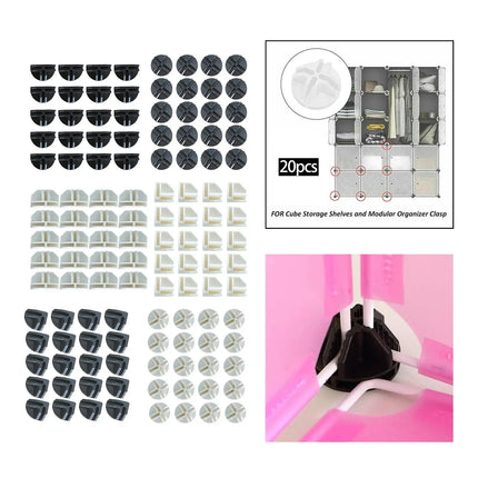 Set of 20 Storage Closet Cube Replacement Grid Connectors Grid Corner Cube
