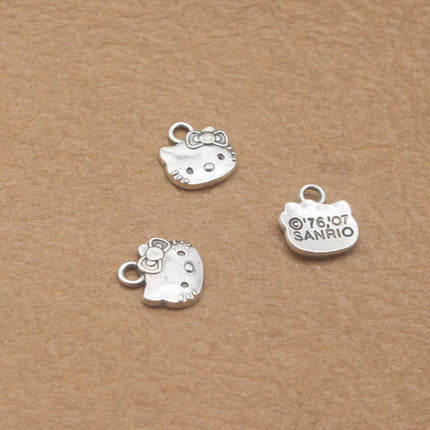 20/200PCS DIY Jewelry Accessories Cute Cartoon Cat Head Pendant Alloy Retro Bracelet Necklace Pendant Accessories