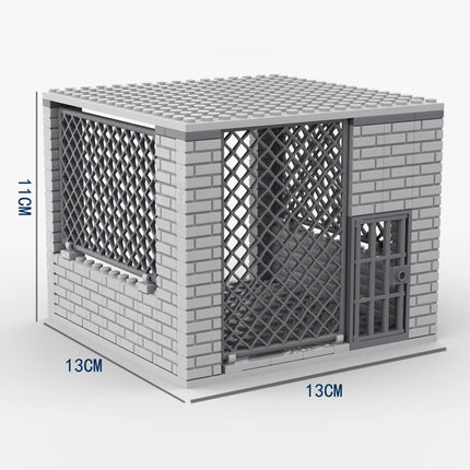 Classic Jail Building Model - Police vs Thief Brick Set for Collection and Display