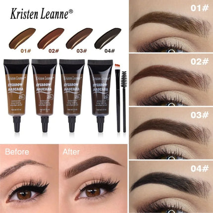 4 Color Waterproof Eyebrow Enhancer Cream with Brush Makeup Lasting Fast Tint Easy Dye DIY Natural Brow Tattoo Pigments Cosmetic