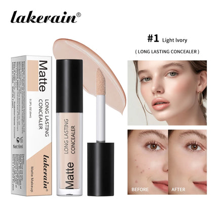 Lakerain Hydrating Radiant Concealer Liquid Foundation Texture High Coverage Long-Lasting Oil Control Hydrating Skin Concealer