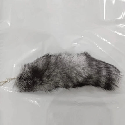 40cm Large Fox Tail Keychain Soft Fluffy Fur Pom Pom Key Chain for Women Handbag Pendant Fashion Plush Animal Tail Keyring
