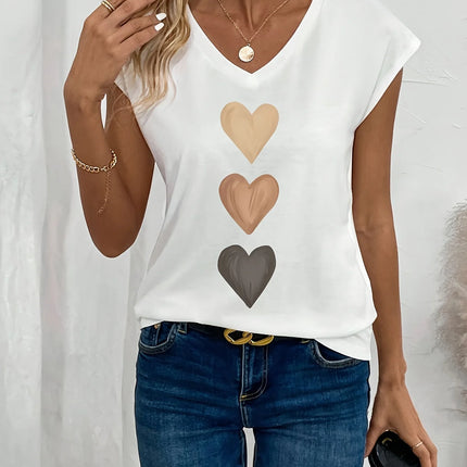 Summer women's white short sleeved shirt, loose and comfortable, soft vacation love punk style