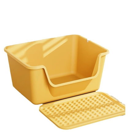 Cat Litter Box, Giant Anti-Splash Semi-Enclosed Cat Toilet, Giant Pet Litter Pan for Indoor Cats