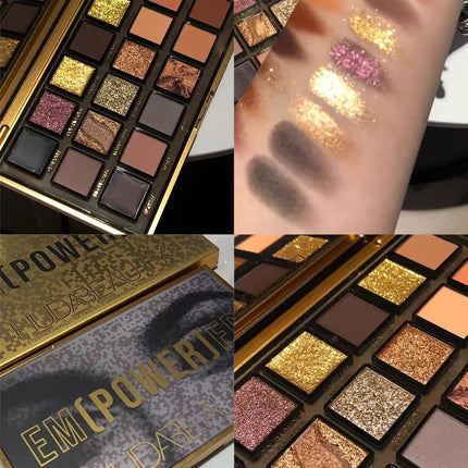Hudabeauty 18 Colors Empowered Eyeshadow Palette High Pigmentation Eye Makeup New Nude PALETTE Matte Charming Glitter Shadow