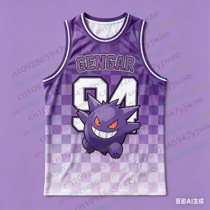 Basketball Jersey Pikachu Charizard Eevee Anime Tank Top Loose Quick Drying Breathable Sports Vest Summer Adult Kid's Tank Top