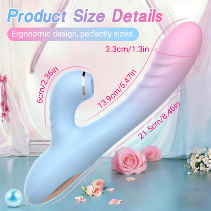 2 IN 1 Sucking Vacuum Stimulator Dildo Vibrator G Spot Clit Nipple Vaginal Massager Wearable Vibrator Adult Sex Toy for Women