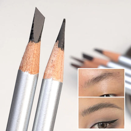 Hard Core Eyebrow Pencil with Sandpaper Long-Lasting Waterproof Permanent Makeup Eye Brow Enhancers Pencil Wild Line Brows Tint