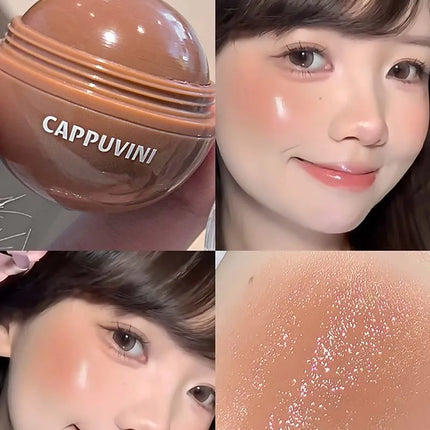 Cappuvini Vitality Juicy Blush Ball Natural Rosy Long-Lasting High Color Blusher Cream Face Makeup Rouge