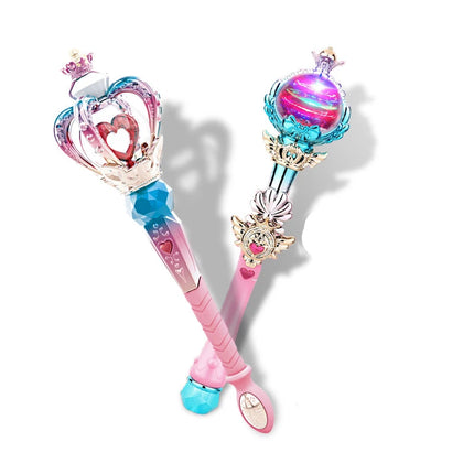 Children Magic Wand Fairy Wand Toys Girl Light Crystal Musical Electric Toys Role-playing Props Decoration Queen Scepter Gifts