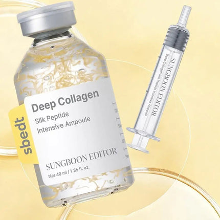 Korean Silk Peptide Deep Collagen Intensive Ampoule Serum Deep Moisture Tightening Texture Refining Treatment Facial Care