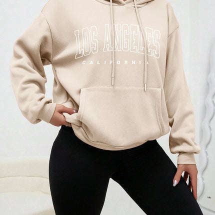 Los Angeles Art Letter Design Women Hoodies American Style Casual Hoody Autumn Hip Hop Female Hoodie Casual Fleece Clothing