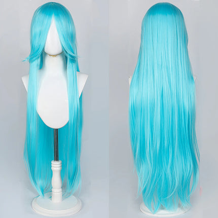 100CM Long Straight Wig With Bangs Synthetic Cosplay Wig For Women Pink Purple Cosplay Wigs for Party For Halloween