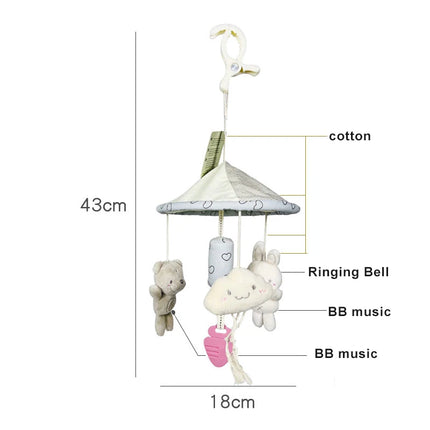 Infant Rattle Toy 0-12 Months Crib Hanging Music Box With Toy Bracket Bed Bell Car Seat Toy For Newborn Boy And Girl Gifts ﻿