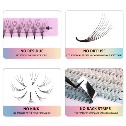 AGUUD New XL Tray Super Narrow Thin Pointy Base Premade Lash Fans 4D 5D 6D 7D 8D Russian Volume Lashes Extension Fans Makeup