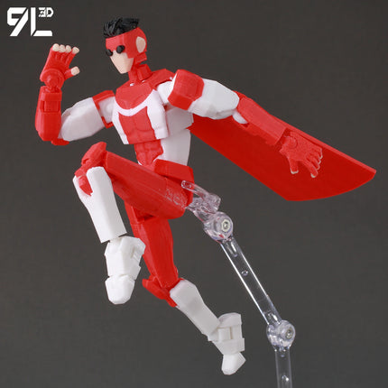9L3D Invincible T13 Mark RedWhite Suit Dummy13 Anime Action Model Multi-Jointed Figure Superhero Toys Gift For Lover 14cm Height