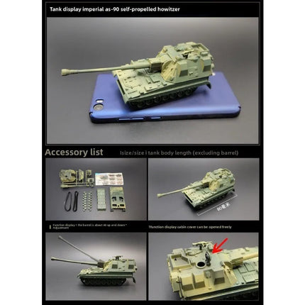 1/72 Scale Mini Plastic Assembled Tank Model Kit WWII Military Model Puzzles, M88A1G, M1A2, T55A, M4A3, M12, JSU152, M42, M1113A