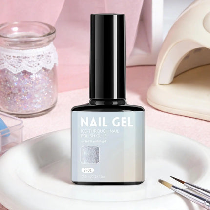 7.3ml Glitter Quick Dry Long Lasting Enamel Pearl White Nail Gel Pearl White Gel Nail Polishing NailArt Decoration for Women