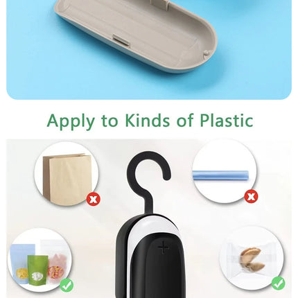 1 Pack Sealing Machine Mini Portable Sealing Clip Hand Pressure Heat Sealing Machine Food Fruit Snacks Preservation Small Tools