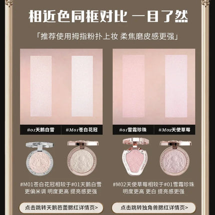 Flower Knows Little Angel Series Cosmetics 4 Color Relief Highlights Matte Shimmer Sense Delicate Contour Palette Makeup