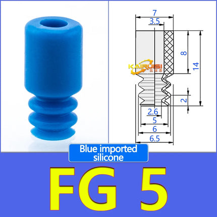5Pcs FG Series Corrugated vacuum suction cup Imported silicone and nitrile rubber materials FG-3/7/9/12/14