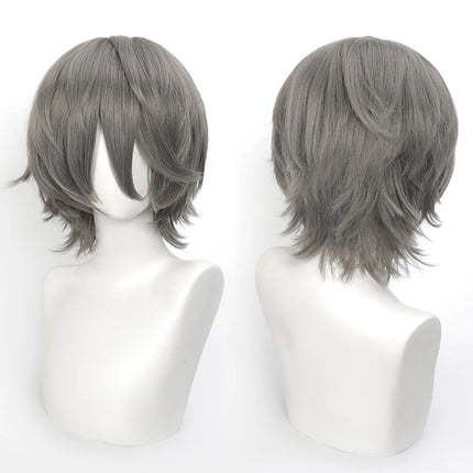 Cospaly Wigs Unisex Anime Wig 12cm/ 4.7 Inch Short Hair Wig Universal Costume Synthetic Wig with Bangs + Cap,for Party Festivals
