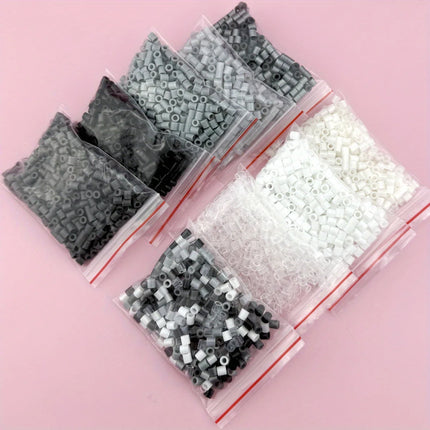 5mm 1000PCS Black, White, Gray, Transparent Color, Complementary Color Set, Hama Bead Iron Fuse Bead DIY Puzzle Pixel Art Gift