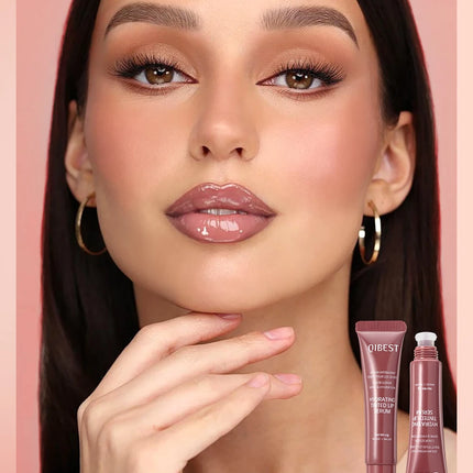QIBEST 6 Colors Watery Crystal Jelly Lip Oil Balm Moisturizing Smoothing Lip Lines Jelly Pout Lip Gloss Glass Lip Glaze Cosmetic