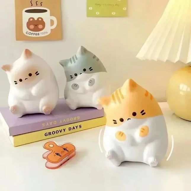 Cute Cat Squishy Toy Stress Relief Slow Rising Squeeze Anti-Stress Ball Cartoon Table Ornaments Squishy Stress Reliever Toys