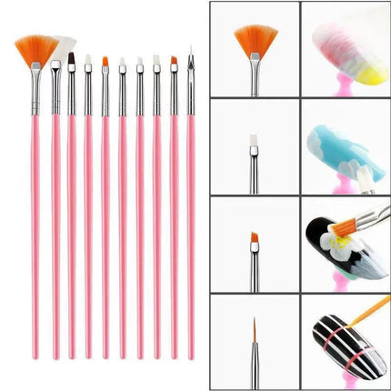 New 3/15PCS Nail Art Brushes for Manicure Builder Gel Nail Gradient Brush Thin Nail Brush Gel UV Polish Manicure Tools XJS09