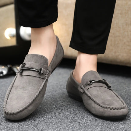 2025 Spring and Autumn driving soybean shoes business casual men's shoes versatile comfortable work shoes black and grey