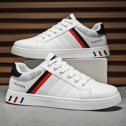 Striped design skate shoes, men's lace-up sports shoes, skate shoes, comfortable, simple and trendy, suitable for all seasons