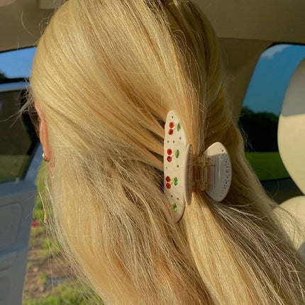 Cute Cherry Hair Clips for Women Girls Rhinestone Fruits Floral Bow Butterfly Acetate Hair Claws Shark Clip Hair Accessories