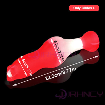 Dog Dildo With 35/65/95cm Fox Tail Silicone Butt Plug Cosplay Adult Sex Games Long Anal Plug Tail Animal Dildos for Women Penis