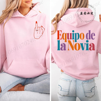 Women's Hoodies Future Bride & Tribu De La Novia Sweatshirts Fashionable Casual Pullovers for Single Farewell & Bridal Shower