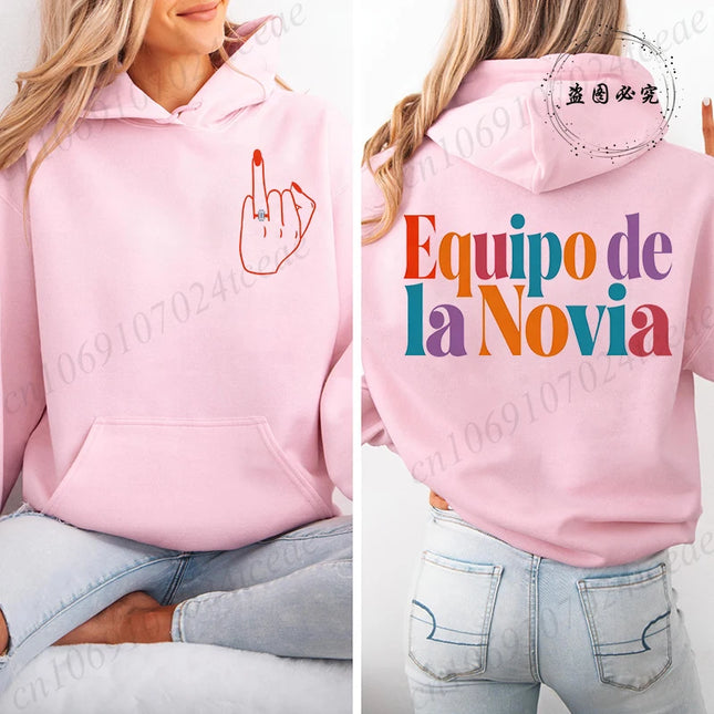 Women's Hoodies Future Bride & Tribu De La Novia Sweatshirts Fashionable Casual Pullovers for Single Farewell & Bridal Shower