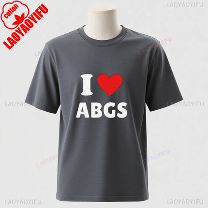 Funny Meme TShirt I Love Heart ABGs Funny Oddly Specific Joke Tee Trendy Gift Viral Prank Tiktok Twitter T-Shirt Cotton Tee Tops