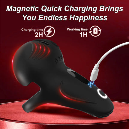 APP Remote Control Wireless Vibrating Cock Ring Penis Ring Ejaculation Delay Testicle Stimulator Adult Sex Toy for Men Couple