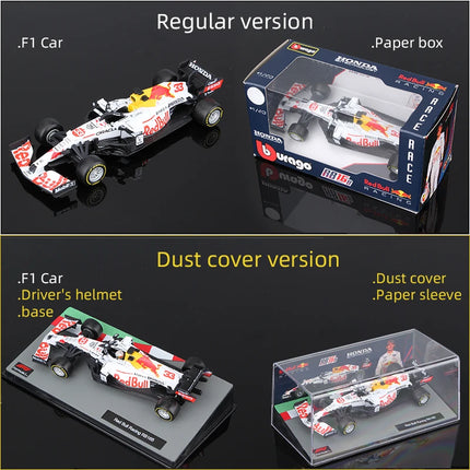 Bburago 1:43 Verstappen F1 Alloy Car Model Red Bull Racing RB16B RB19 RB20 RB21 Static Diecast Toy