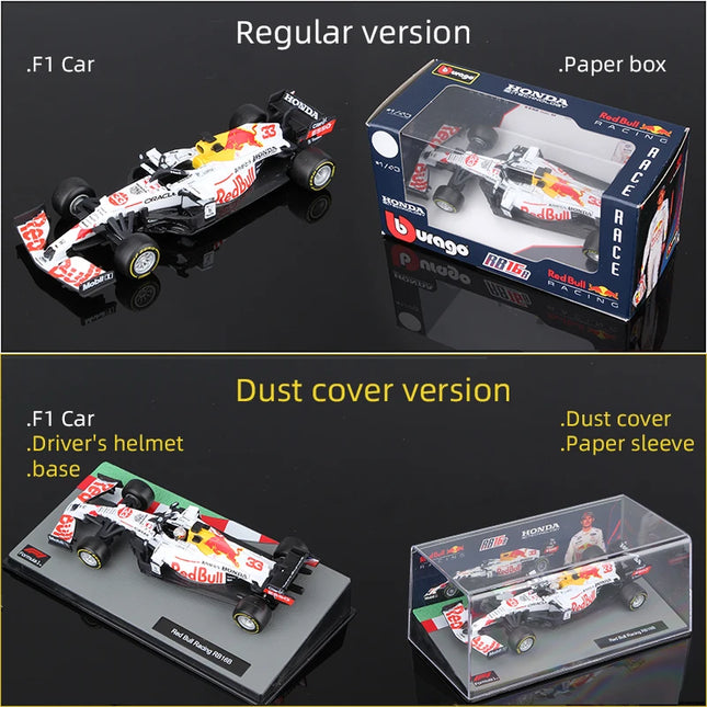 Bburago 1:43 Verstappen F1 Alloy Car Model Red Bull Racing RB16B RB19 RB20 RB21 Static Diecast Toy