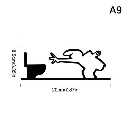 La Linea Minimalist Line Art Car Sticker, Cartoon Character Design Bumper/Window/Door Wall Decal, Home & Car Decoration