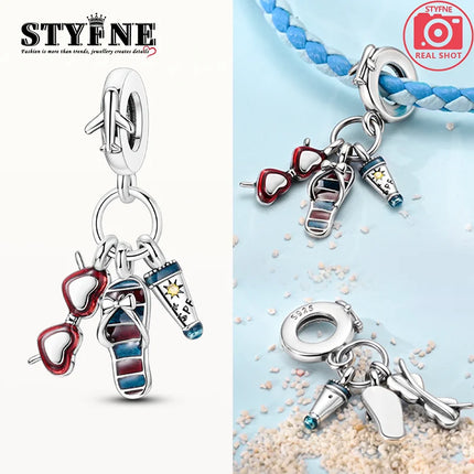 925 Sterling Silver Egyptian Pyramid Mummy Pharaoh Charms Beads Pendant Fit Original Bracelets DIY Jewelry Fine Gift