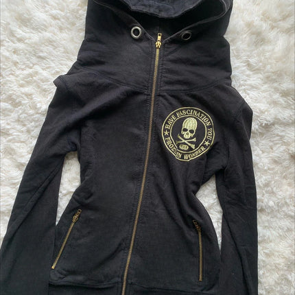 New Retro Y2k Zipper Hooded Sweatshirt for Women, Harajuku Sexy Sweatshirt, Skull Coat, Autumn Hooded Gothic Style Clothing