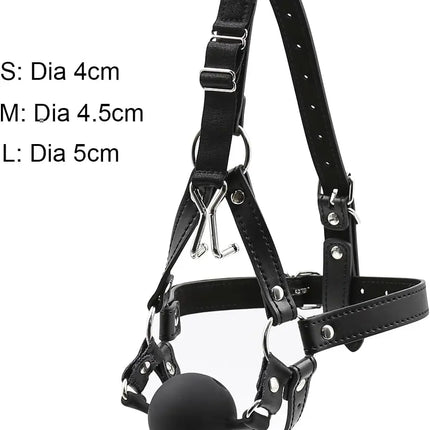 Silicone Ball Gag BDSM Bondage Restraints Oral Fixation Open Mouth Gags Nose Hook Strap Fetish Sexy Cosplay
