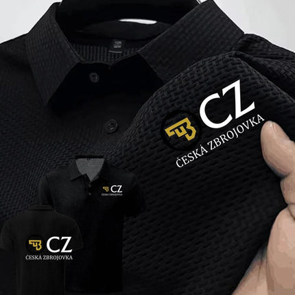 Summer New Men POLO Shirts T-Shirt CZ Ceska Zbrojovka Firearms High End Ice Silk Mesh Men's Short-Sleeved Tops Shirt Collar